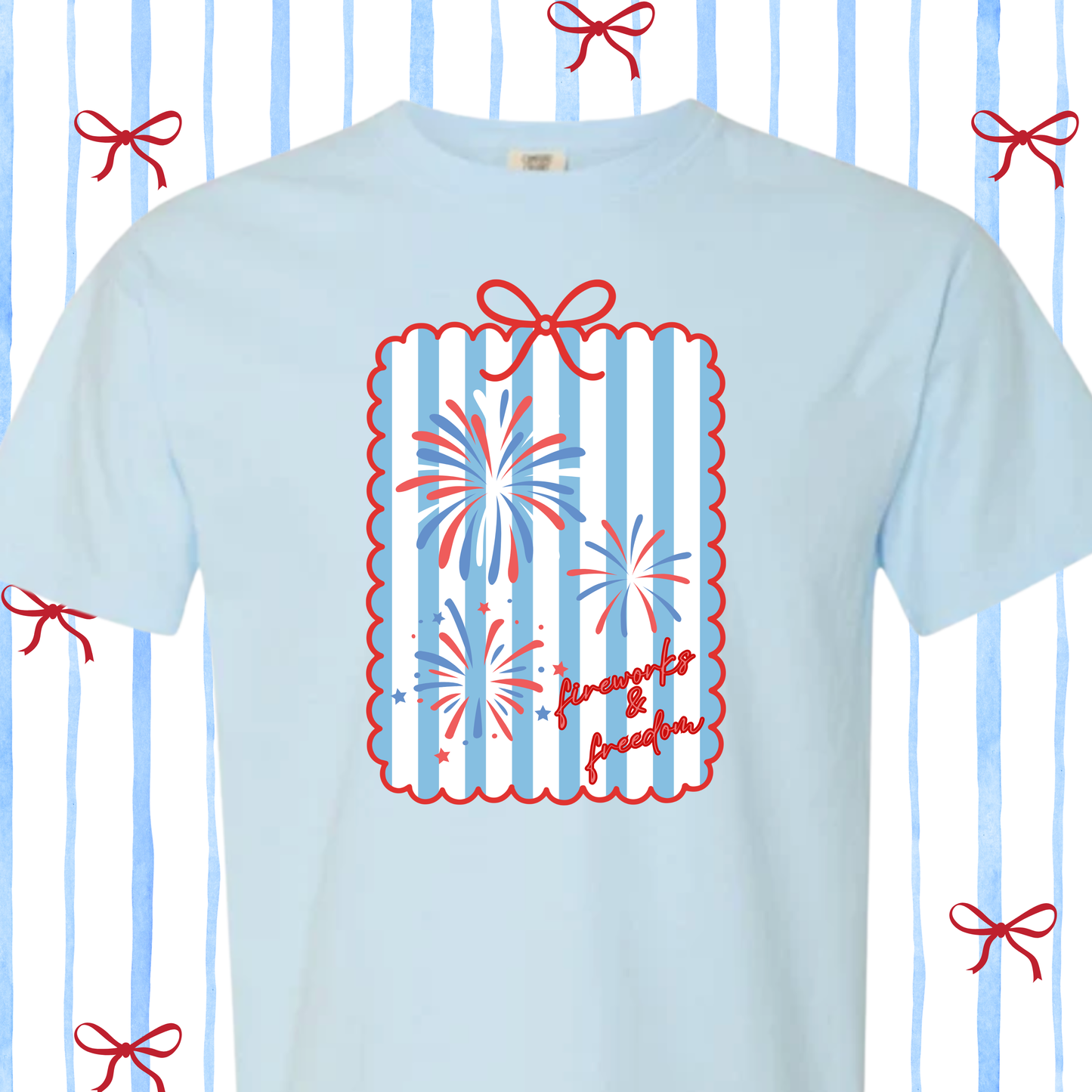the ADULT FIREWORKS & FREEDOM tee