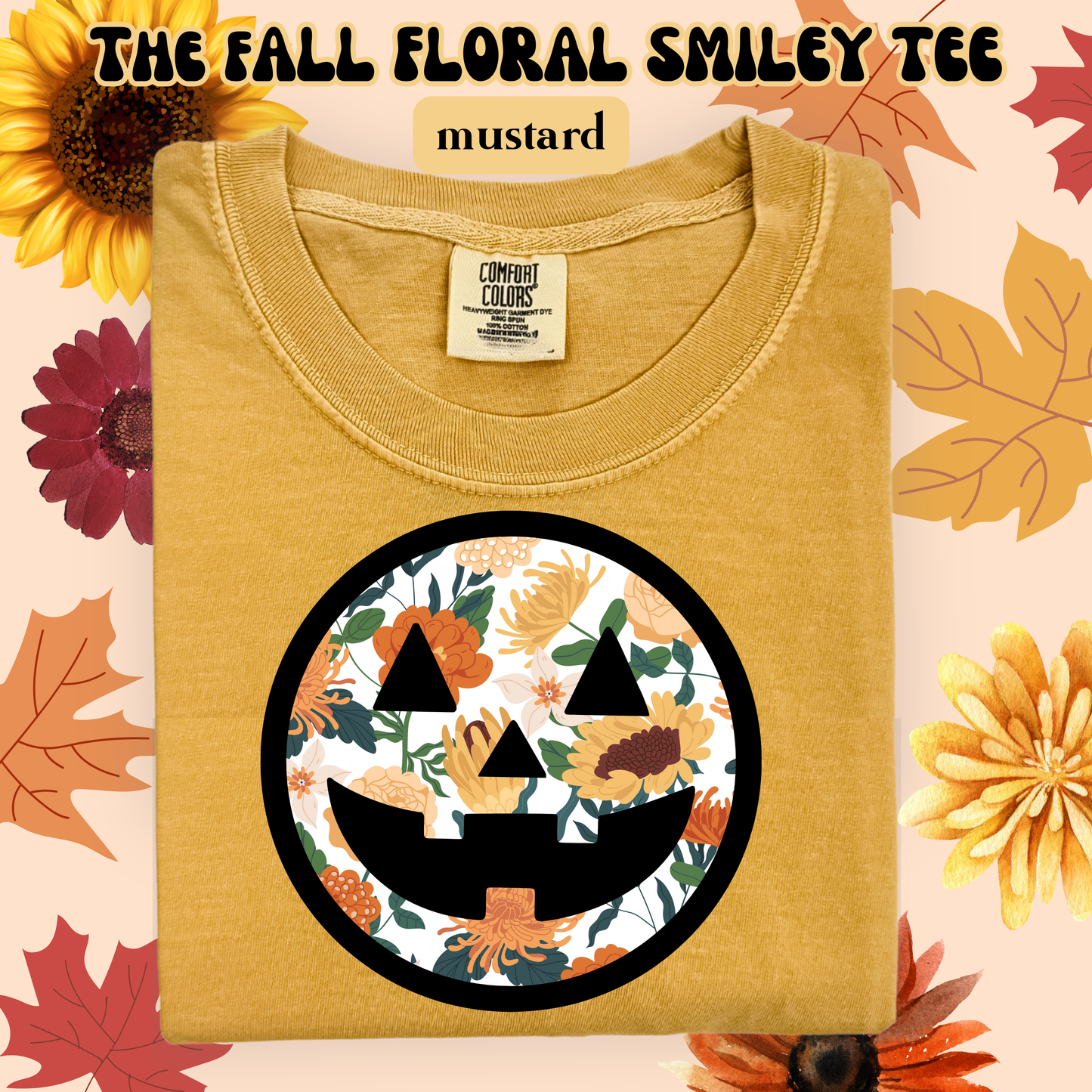 the FLORAL SMILEY tee