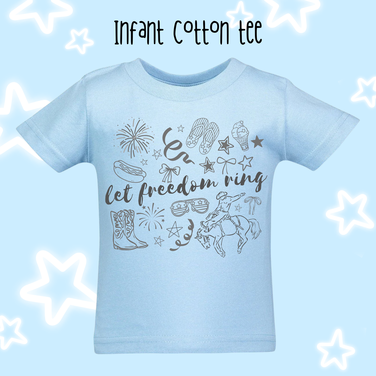 the INFANT LET GIRLY LET FREEDOM RING tee/bodysuit