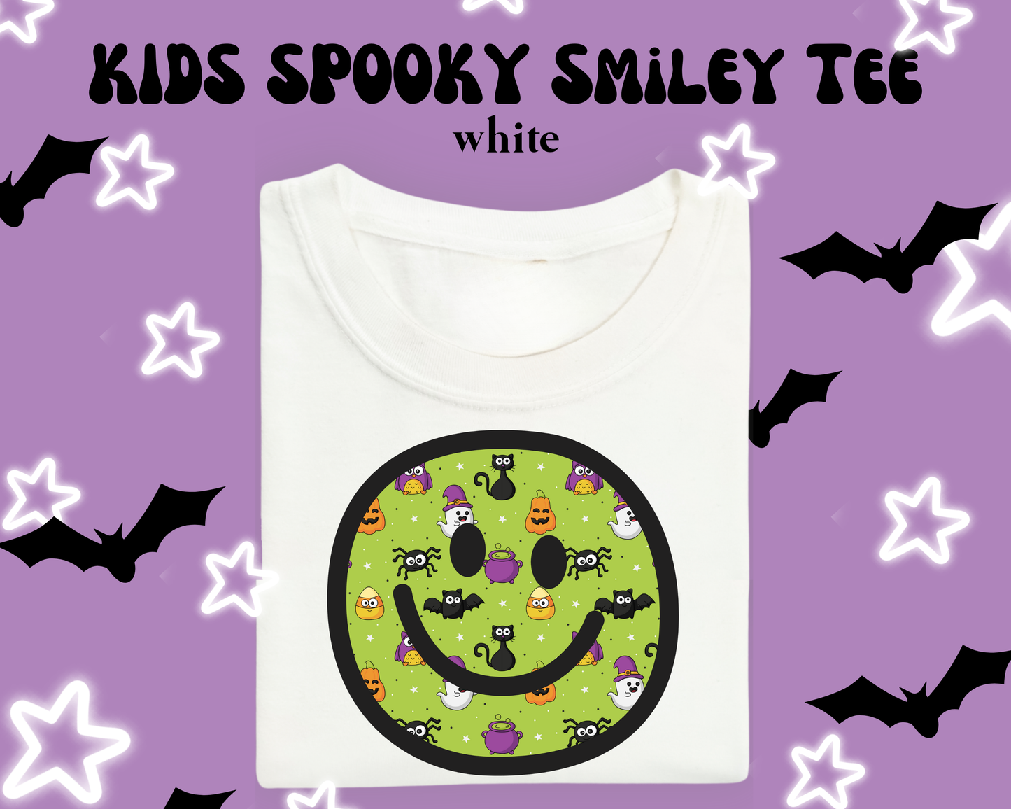 the KIDS SPOOKY SMILEY tee