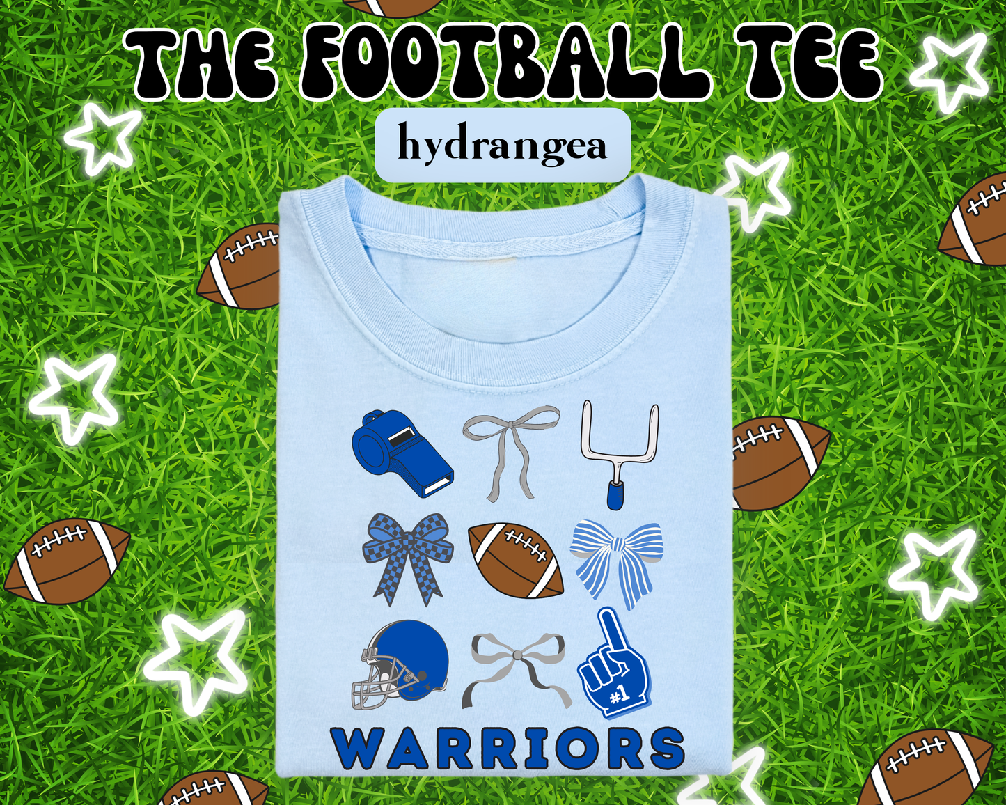 the BRAINERD WARRIORS FOOTBALL tee