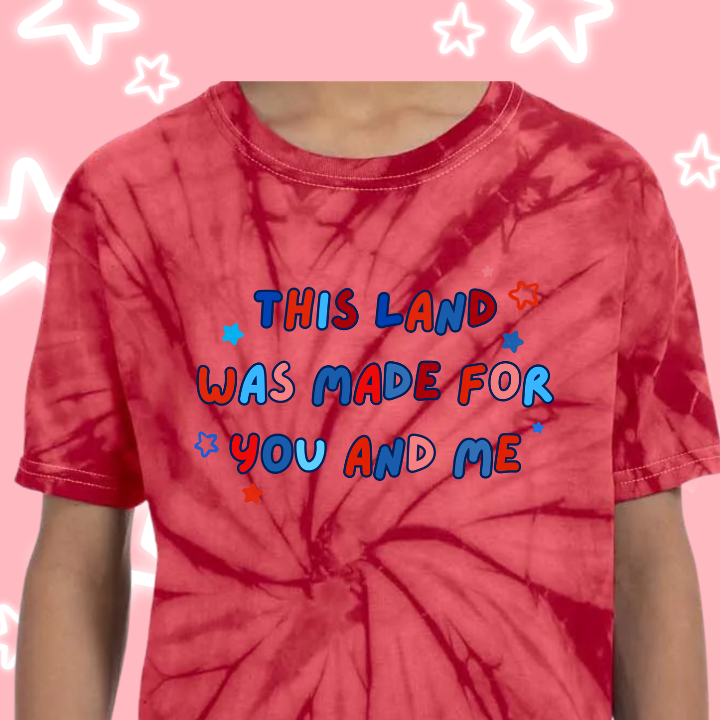 the KIDS PATRIOTIC TIE-DYE tee