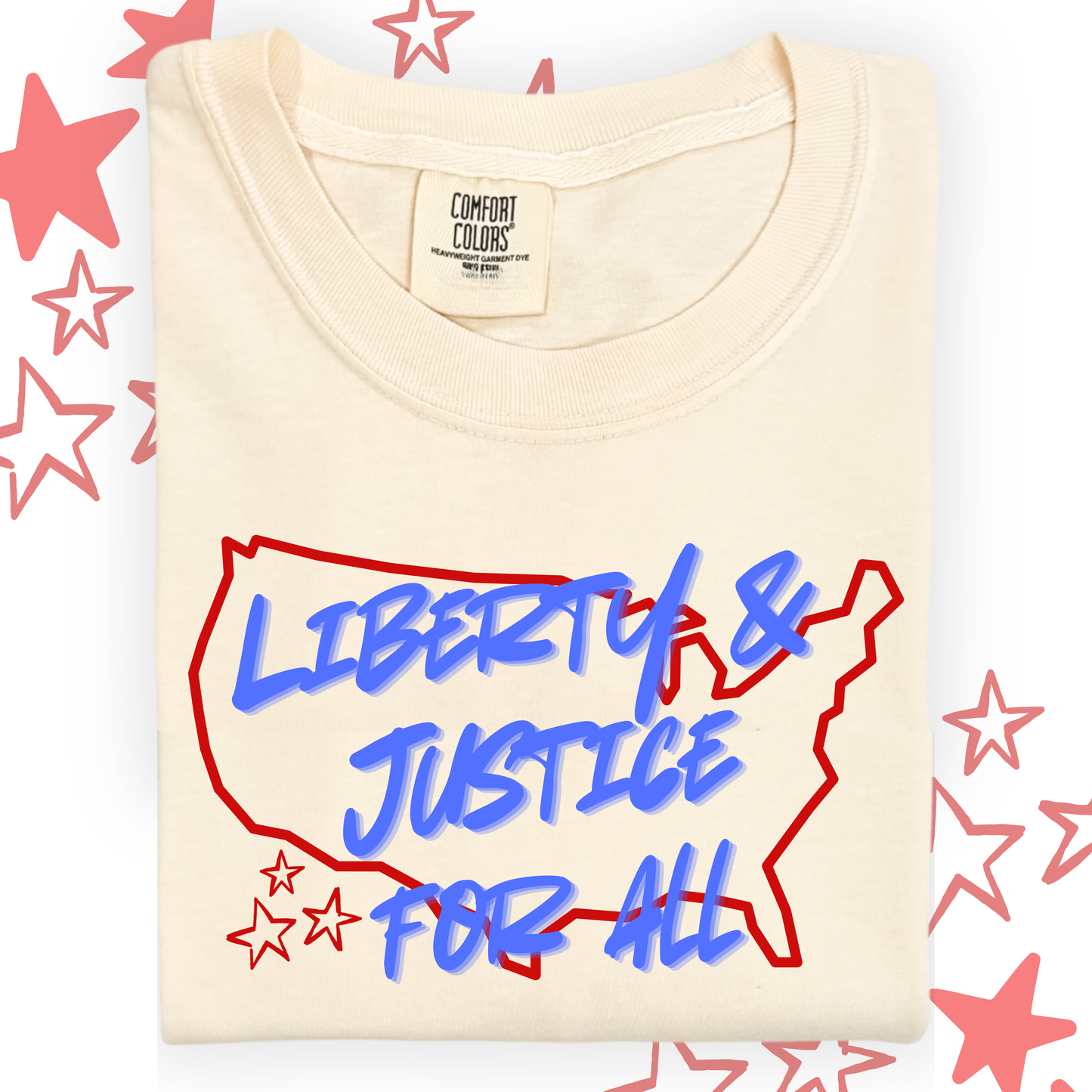 the ADULT LIBERTY & JUSTICE tee