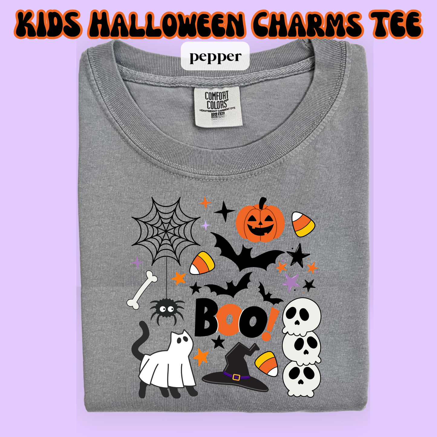 the KIDS HALLOWEEN CHARMS tee