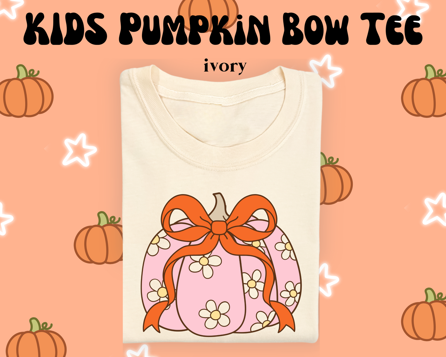 the KIDS PUMPKIN BOW tee