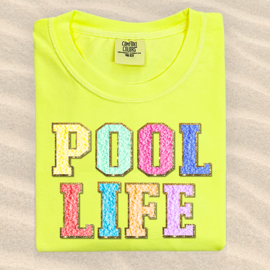 the ADULT POOL LIFE PATCH tee