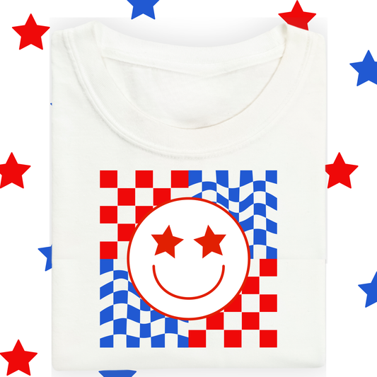 the KIDS STARRY EYED SMILEY tee