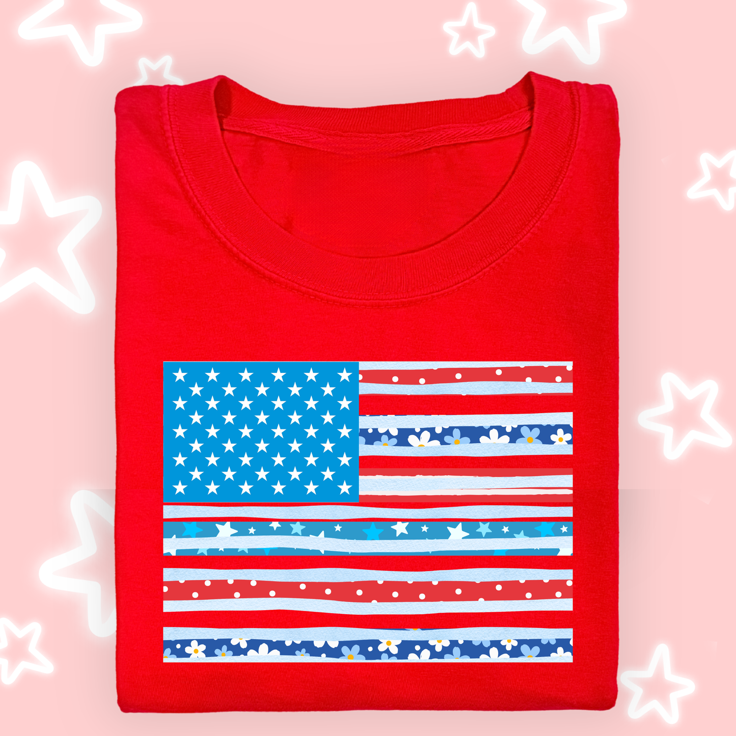 the KIDS FLORAL STRIPES tee