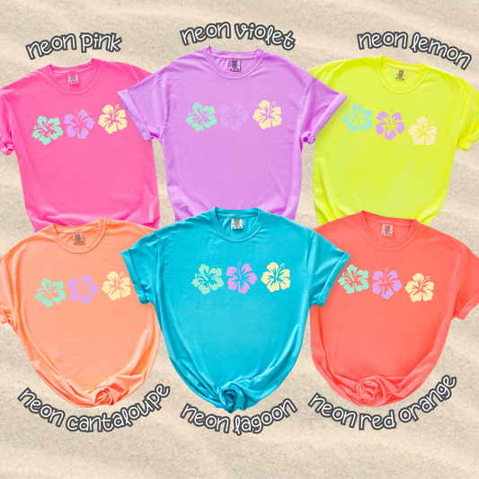 the ADULT COLORED HIBISCUS tee