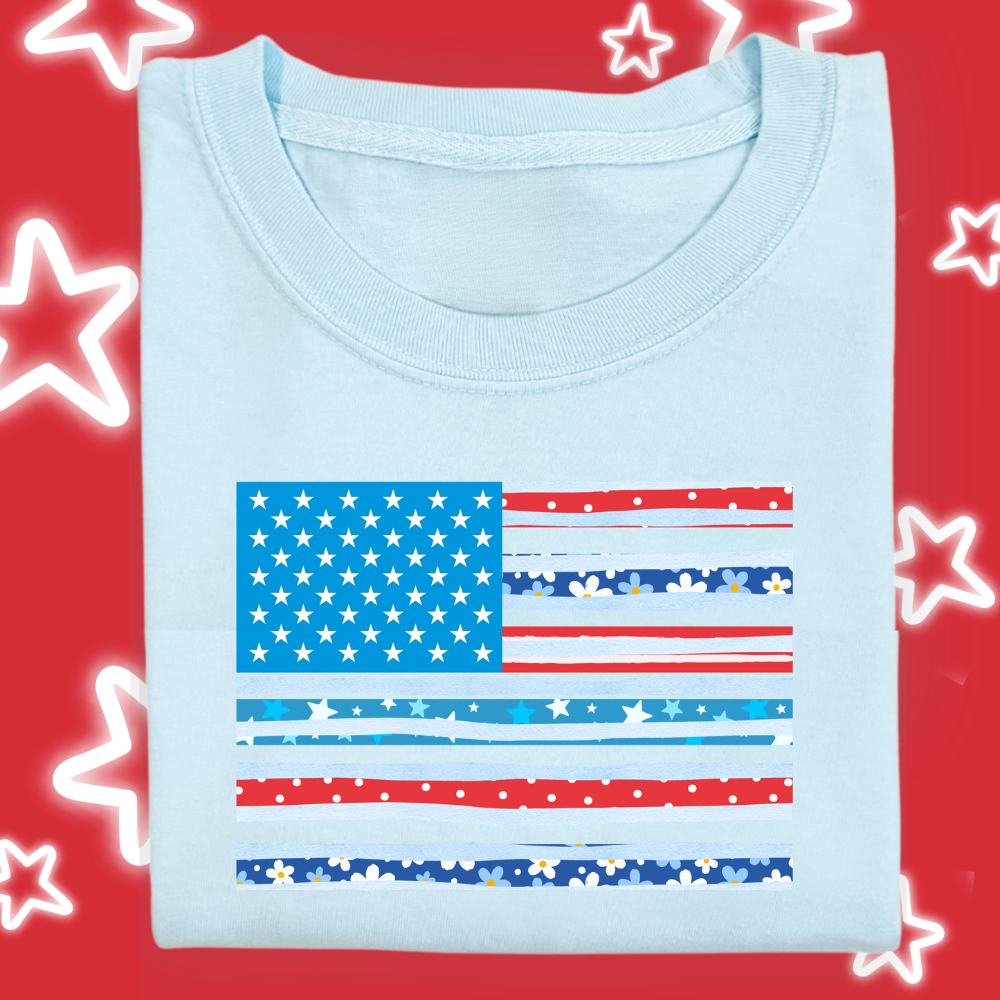the KIDS FLORAL STRIPES tee