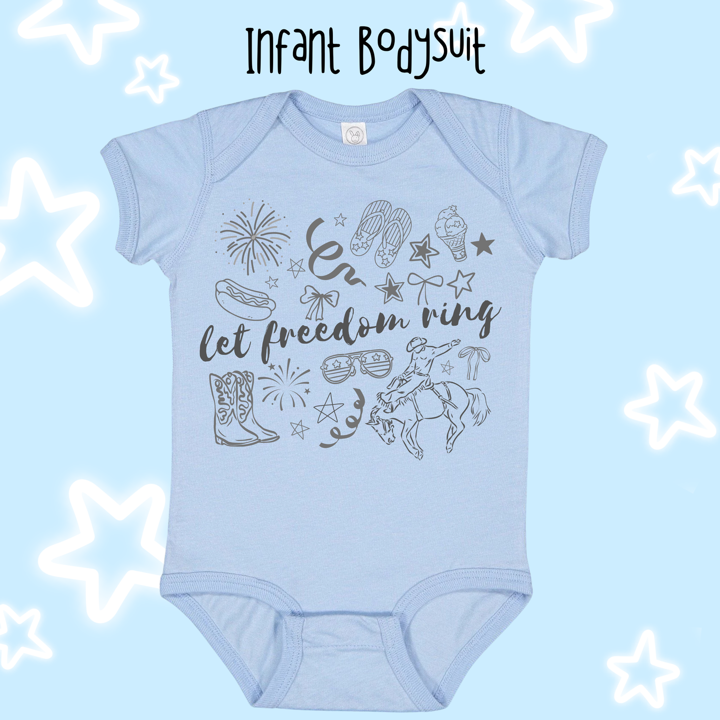 the INFANT LET GIRLY LET FREEDOM RING tee/bodysuit