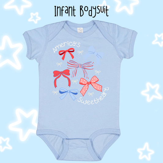 the INFANT AMERICA'S SWEETHEART bodysuit