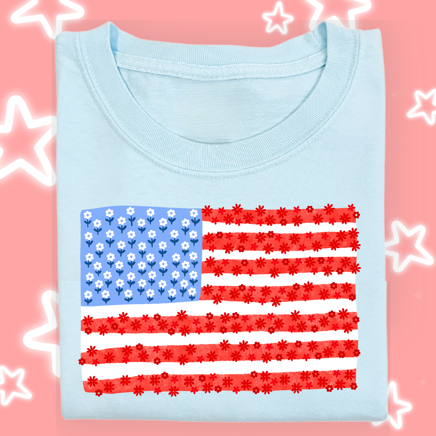 the KIDS FLAG OF FLOWERS tee