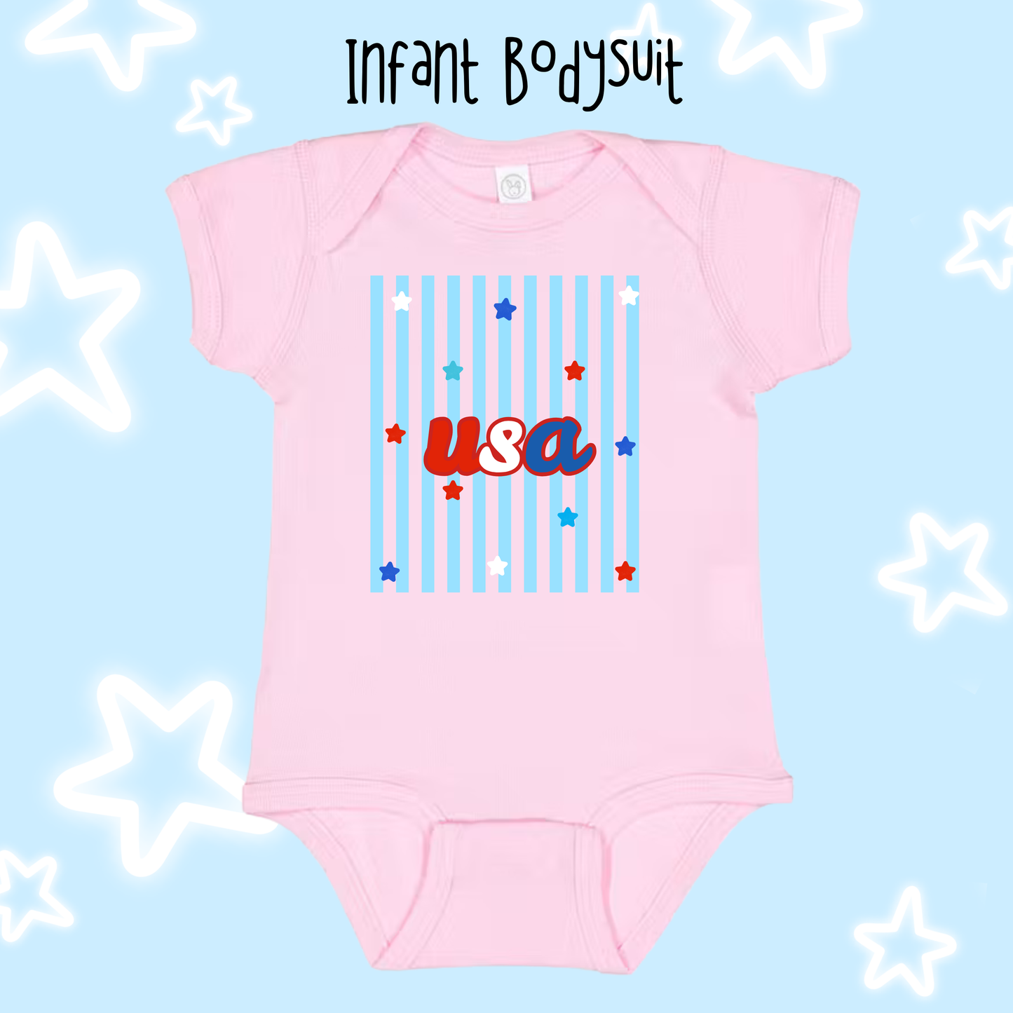 the INFANT STARS & STRIPES bodysuit