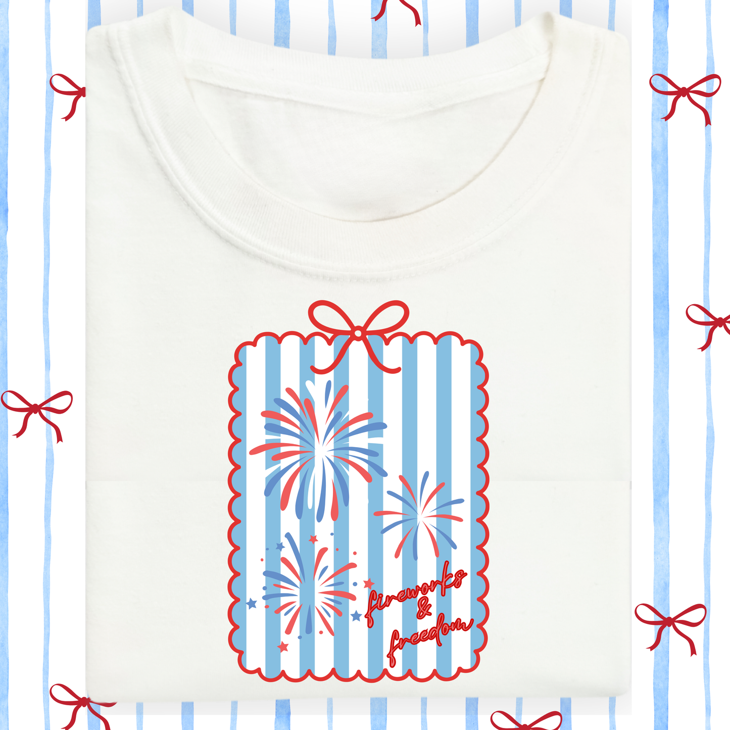 the ADULT FIREWORKS & FREEDOM tee