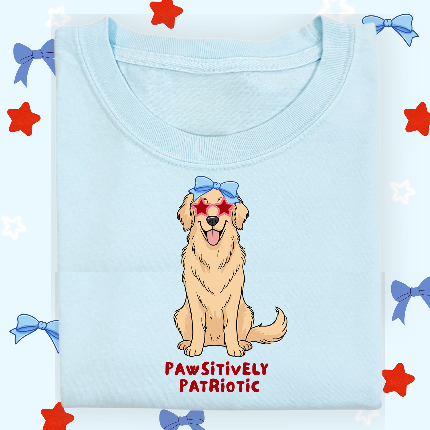 the KIDS GIRLY PAWSITIVELY PATRIOTIC tee