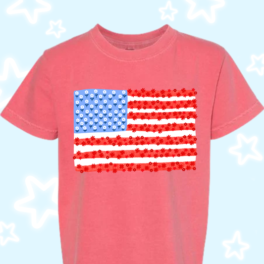 the KIDS FLAG OF FLOWERS tee