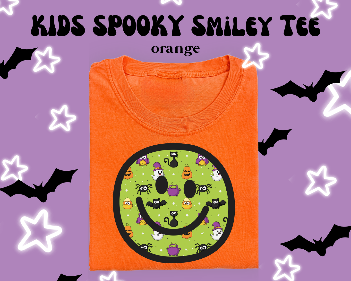 the KIDS SPOOKY SMILEY tee
