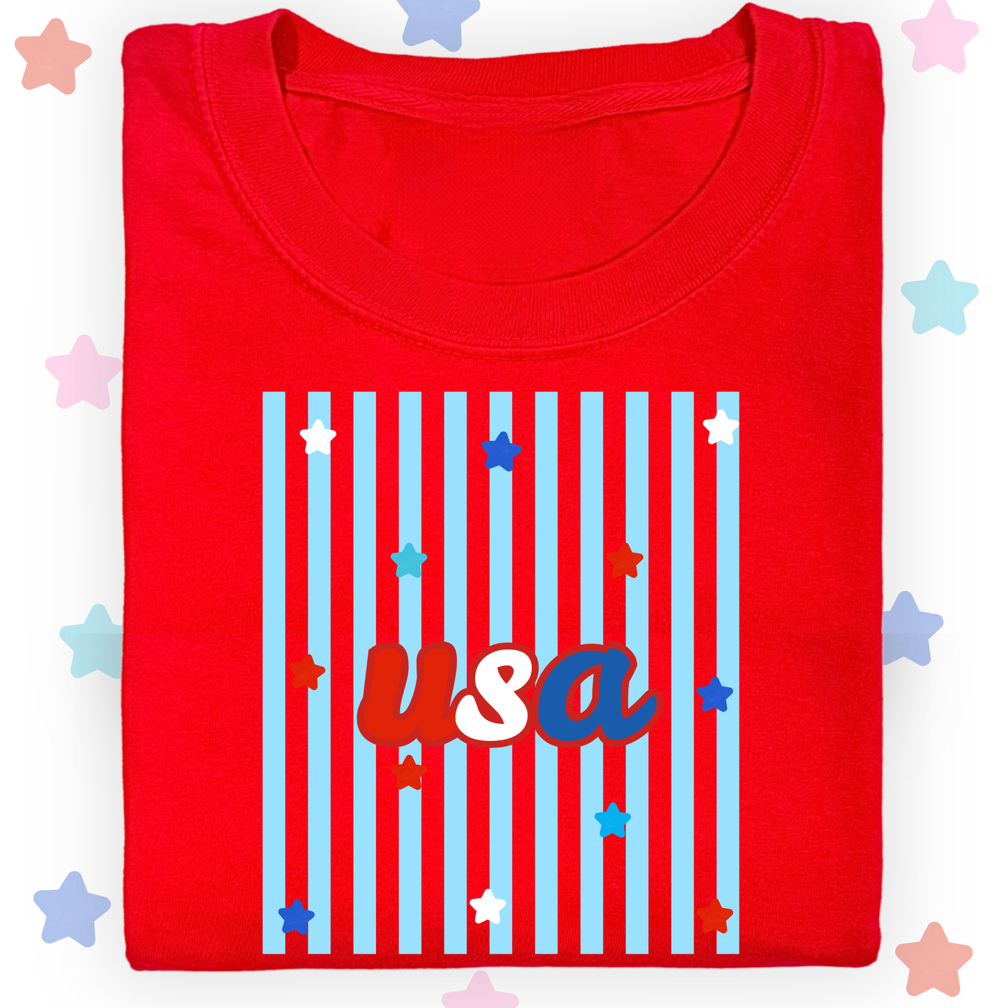 the ADULT STARS & STRIPES tee