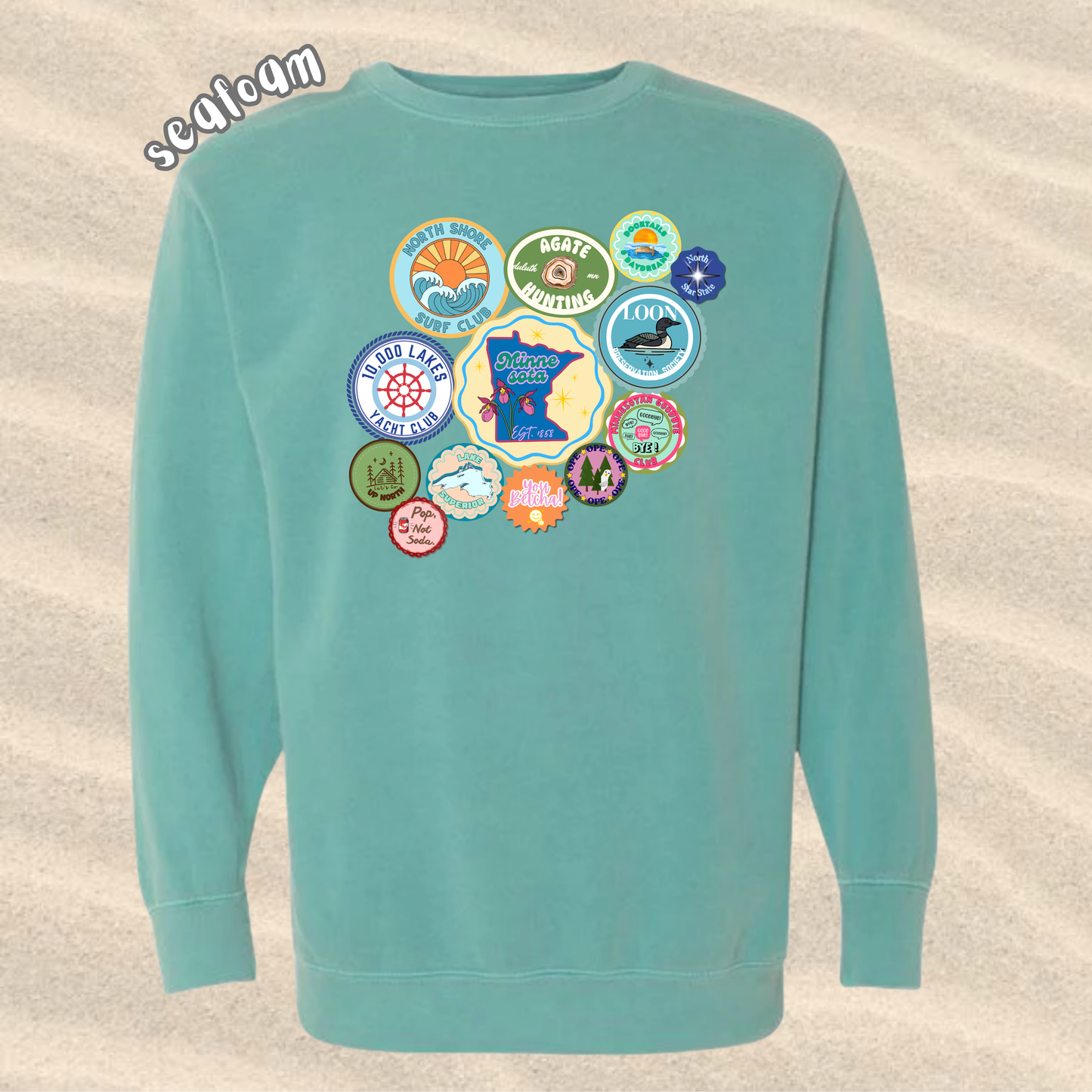 the ADULT MN SUMMER STICKER crewneck