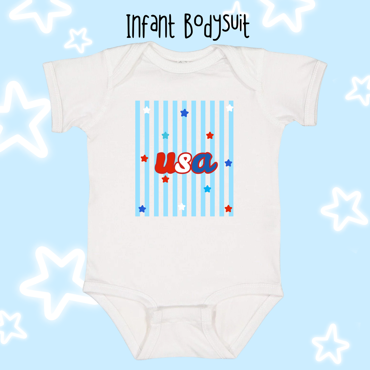 the INFANT STARS & STRIPES bodysuit