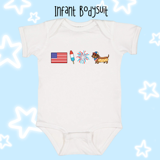 the INFANT PATRIOTIC CHARM bodysuit