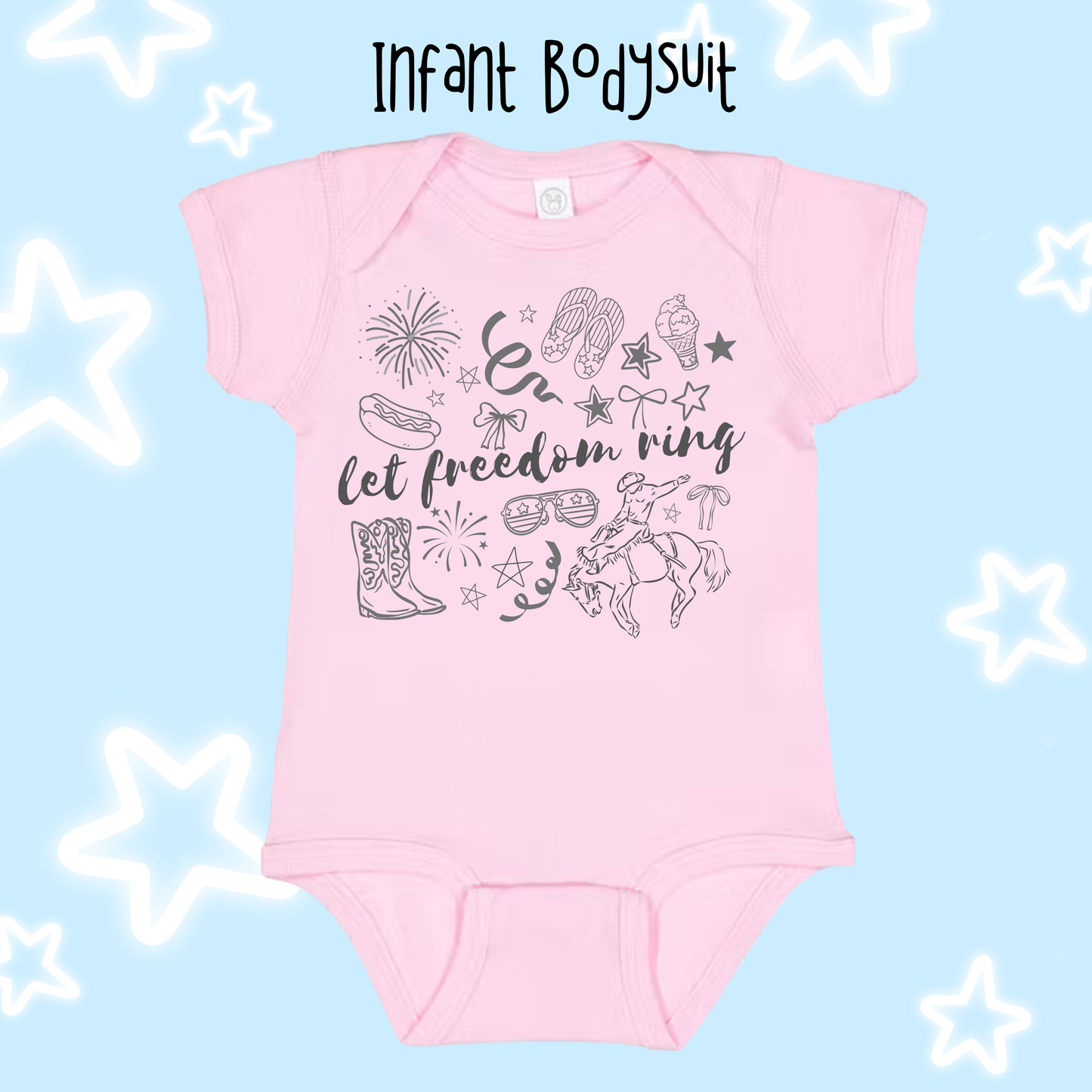 the INFANT LET GIRLY LET FREEDOM RING tee/bodysuit
