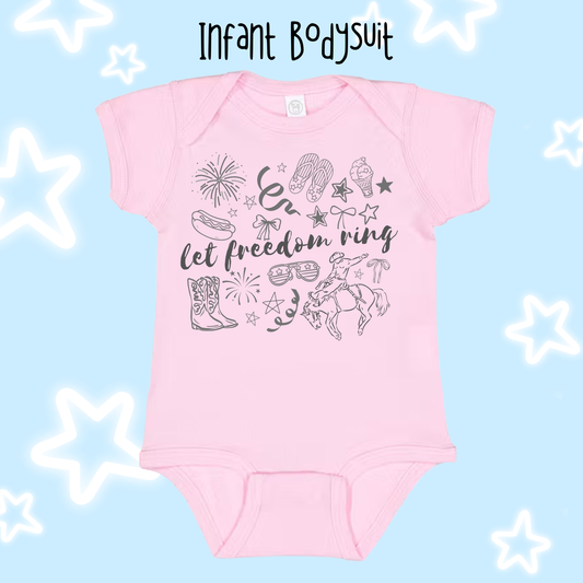 the INFANT LET GIRLY LET FREEDOM RING tee/bodysuit