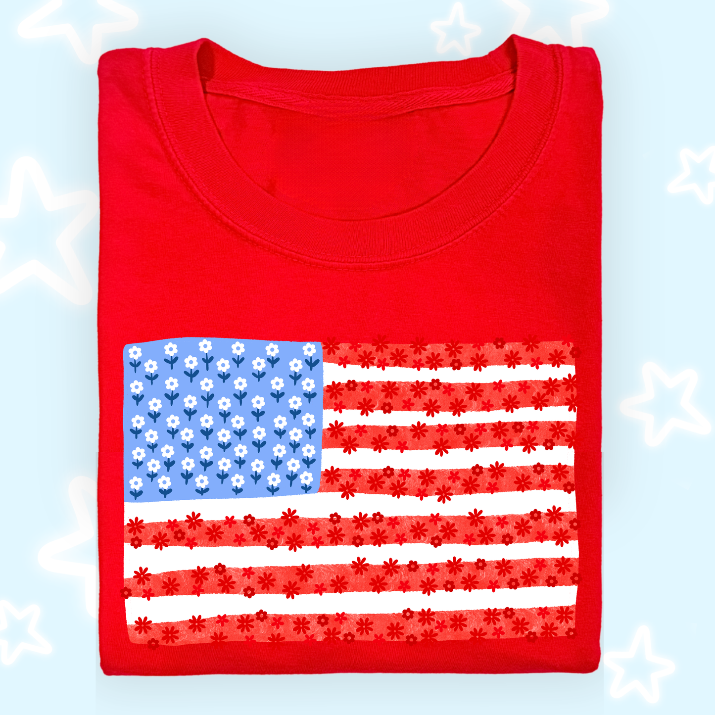 the KIDS FLAG OF FLOWERS tee