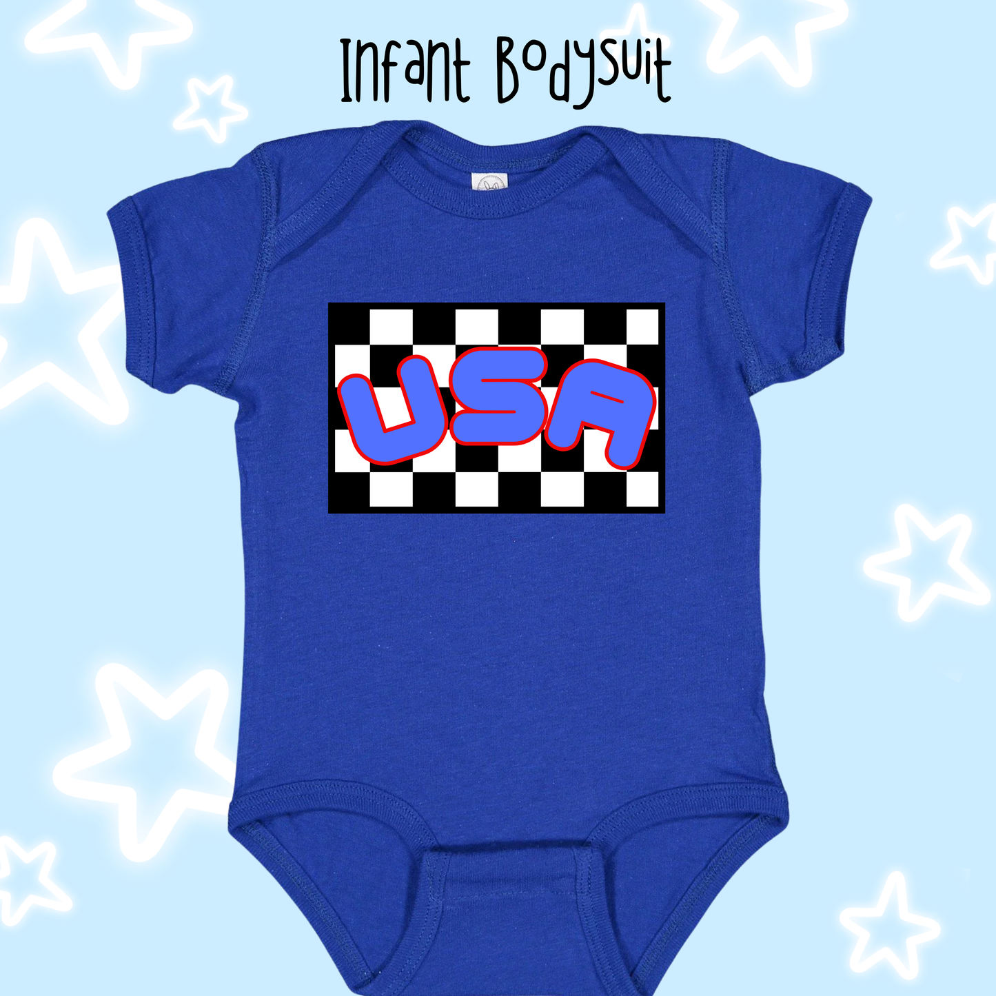 the INFANT RAD IN THE USA bodysuit