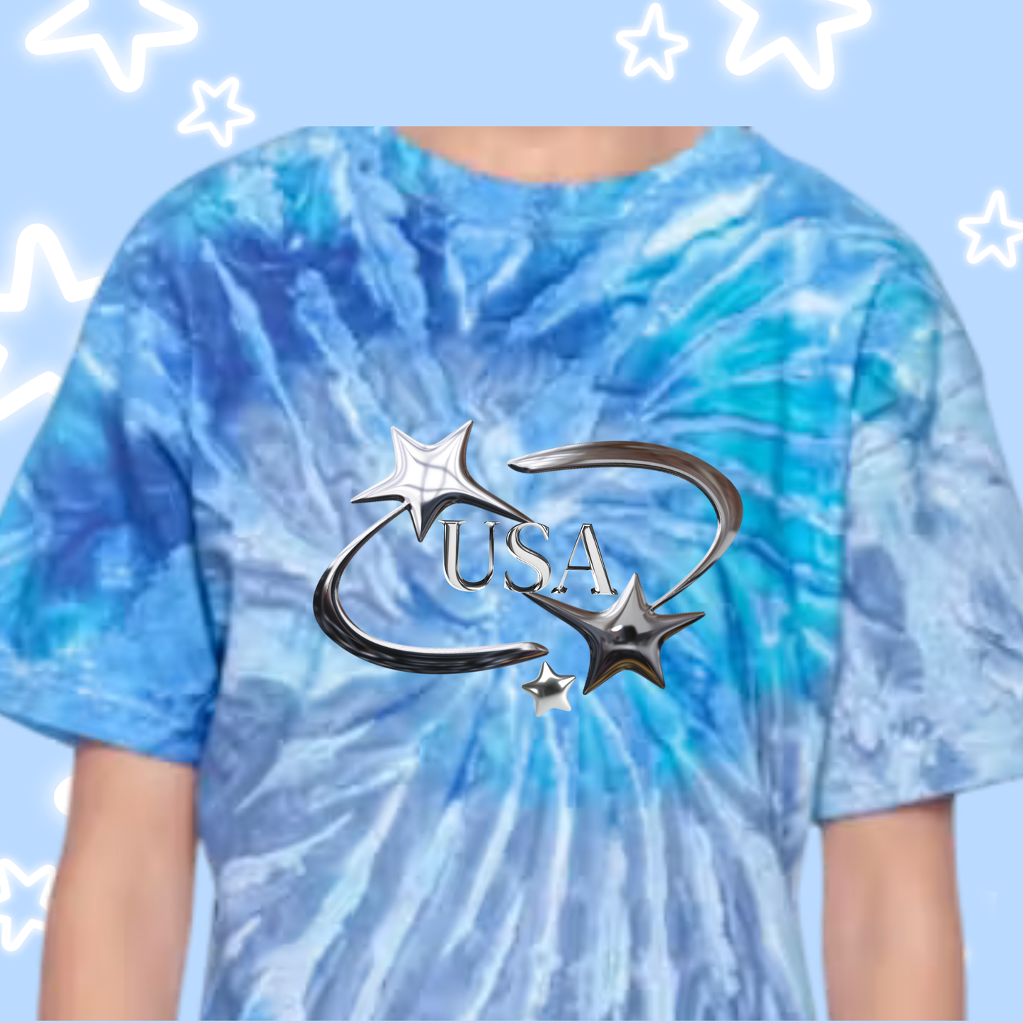 the KIDS CHROME USA TIE-DYE tee