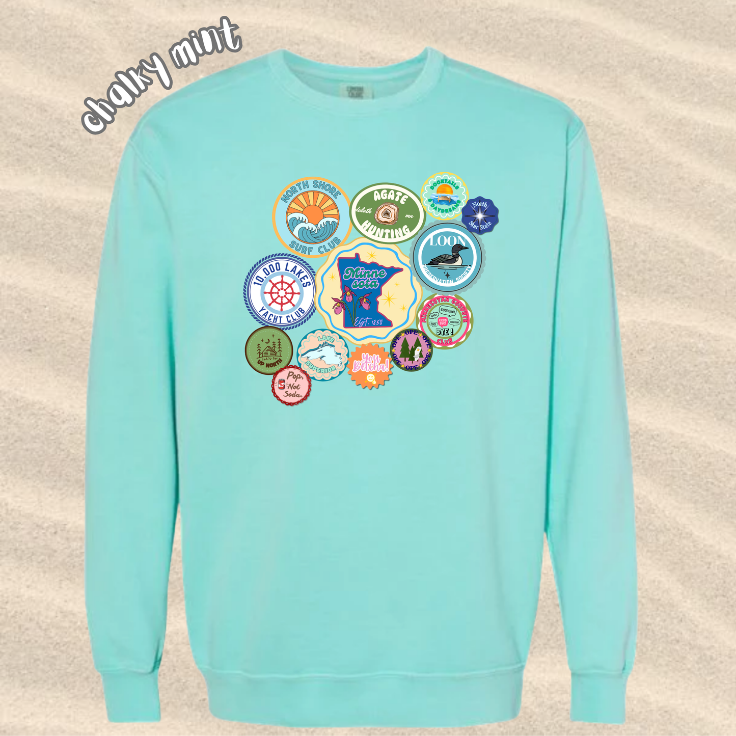the ADULT MN SUMMER STICKER crewneck