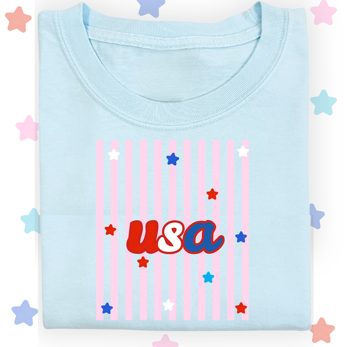 the ADULT STARS & STRIPES tee
