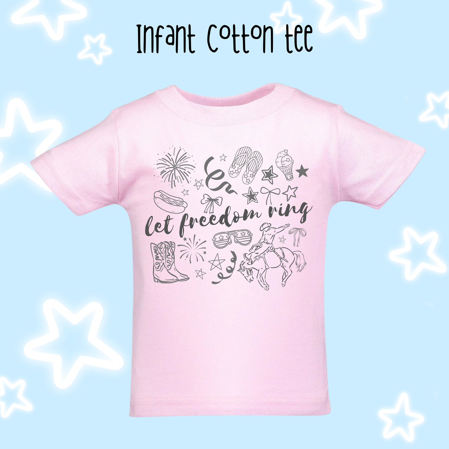 the INFANT LET GIRLY LET FREEDOM RING tee/bodysuit