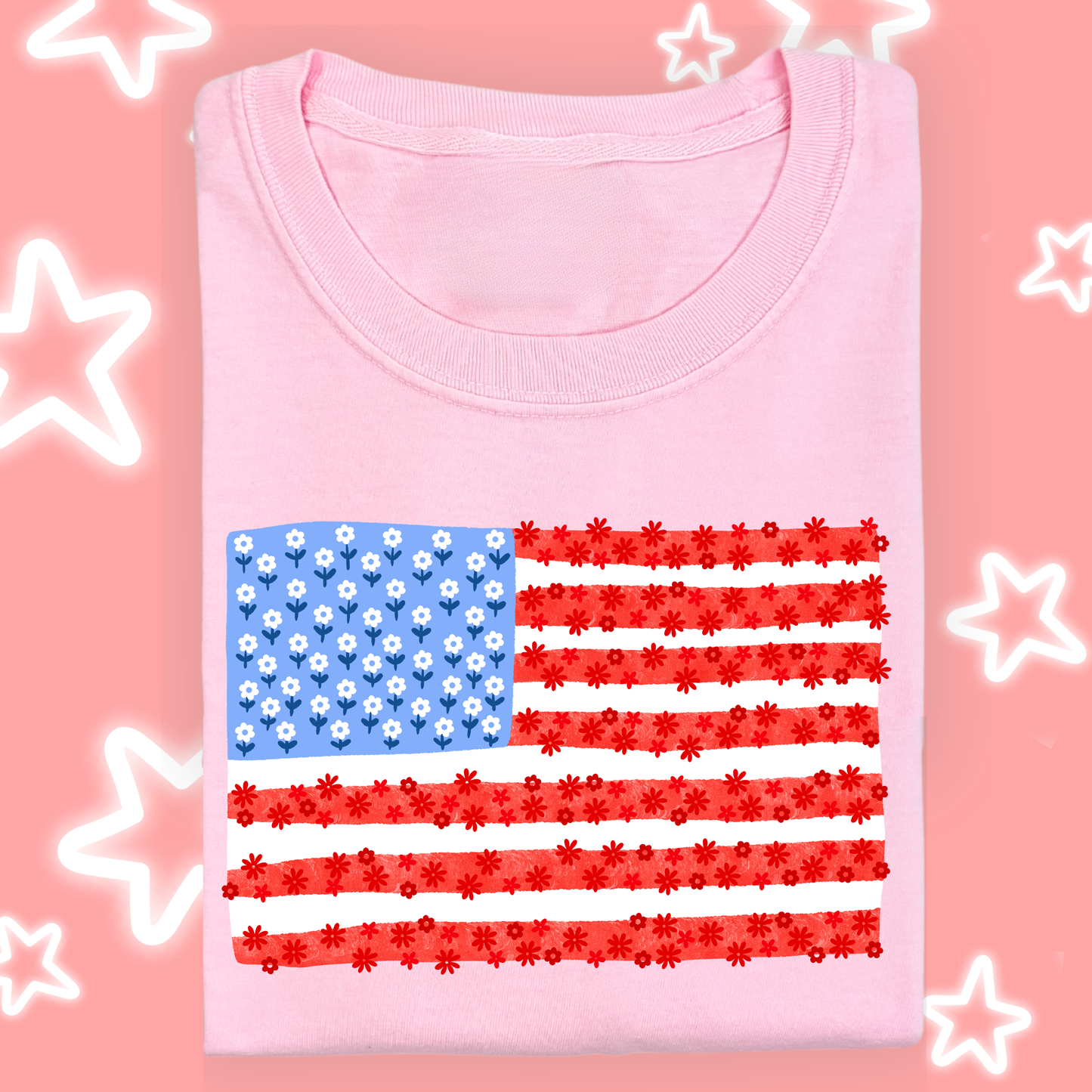 the KIDS FLAG OF FLOWERS tee