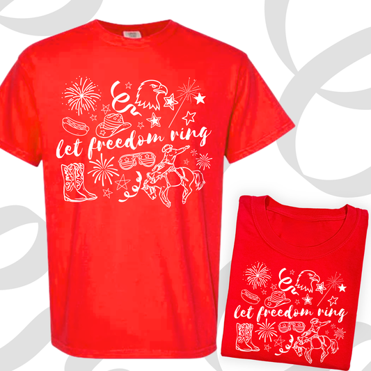 the ADULT MEN LET FREEDOM RING tee