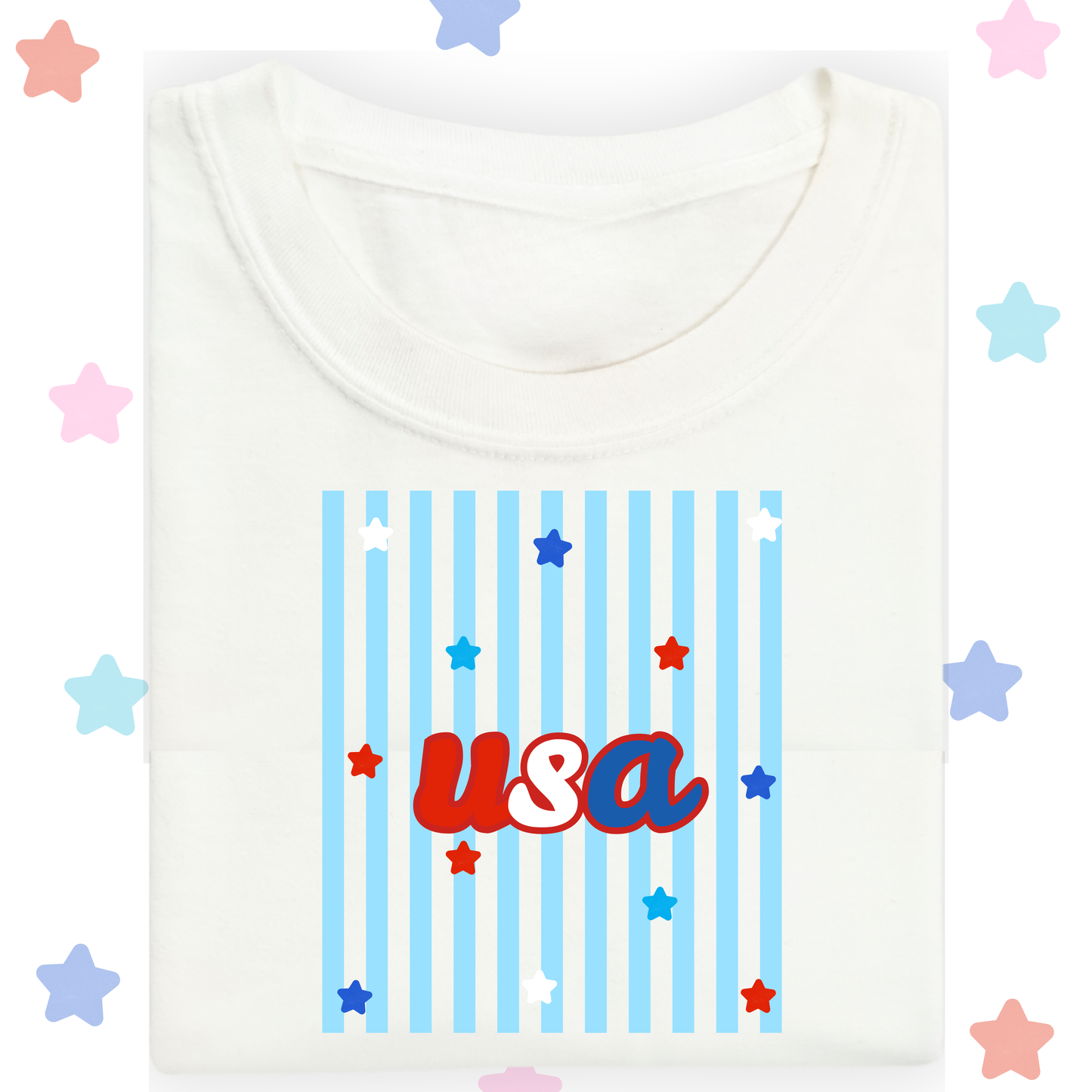 the ADULT STARS & STRIPES tee
