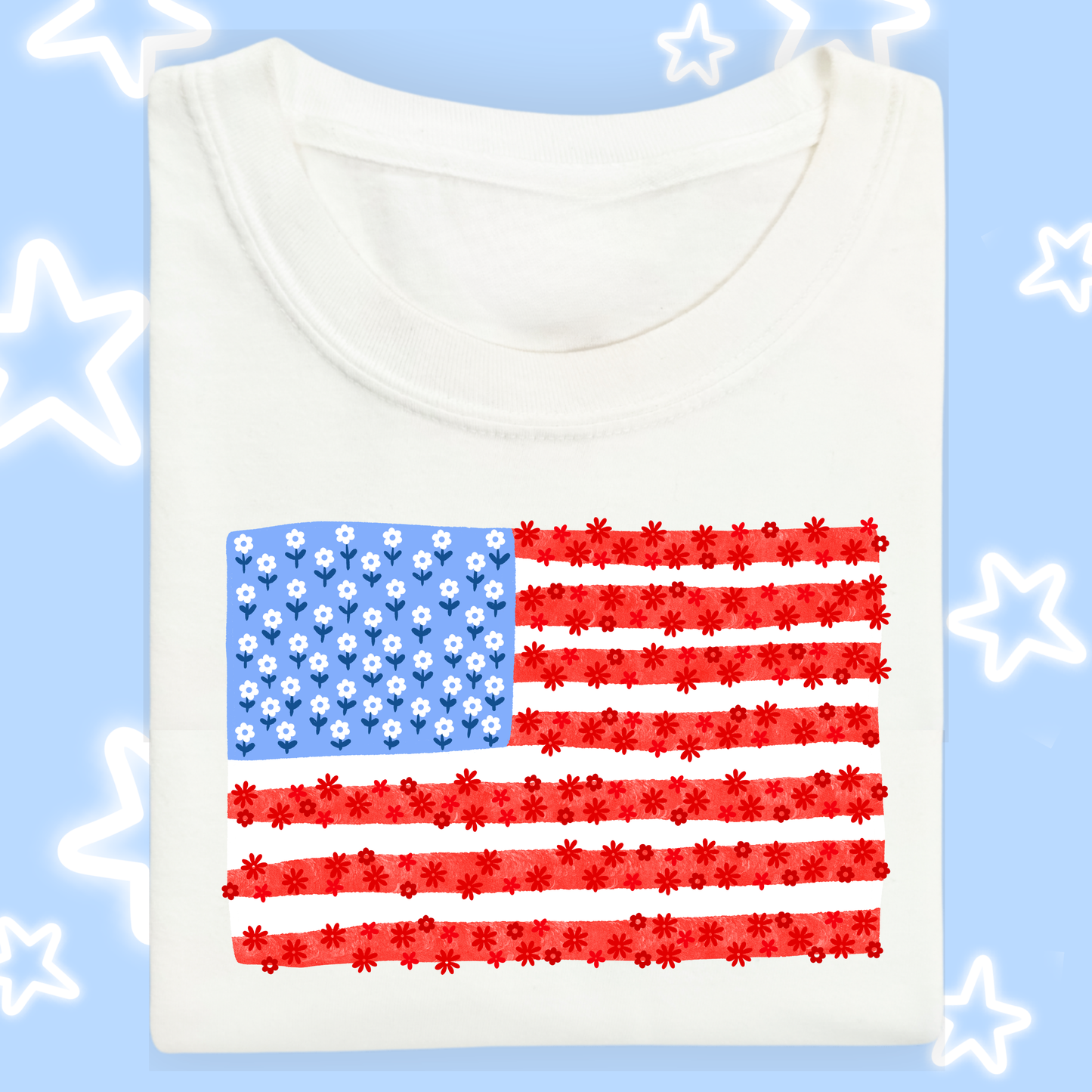 the KIDS FLAG OF FLOWERS tee