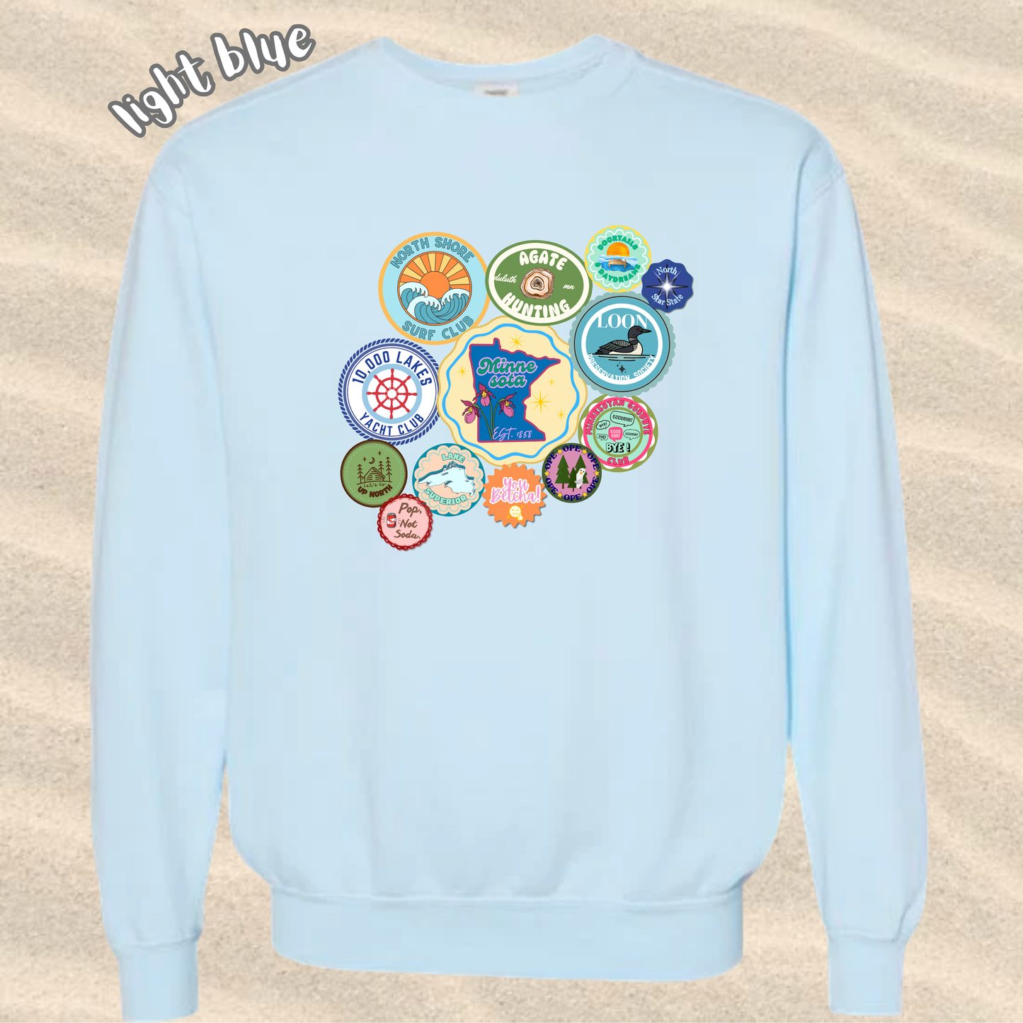 the ADULT MN SUMMER STICKER crewneck