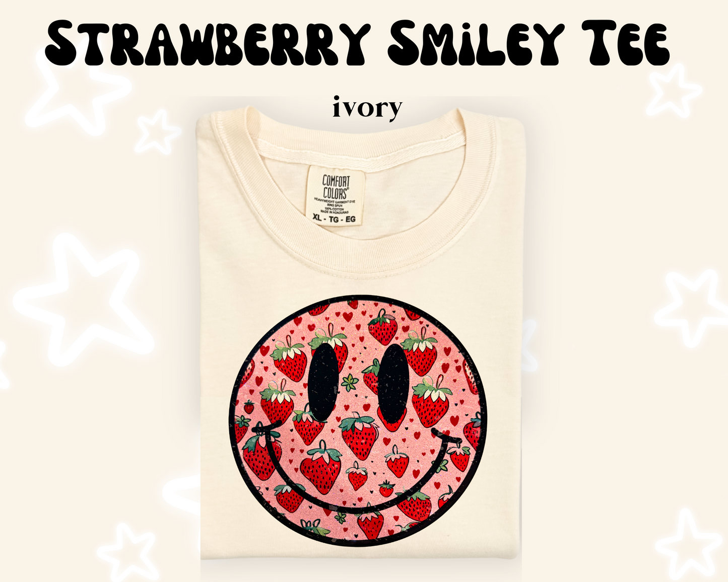 the STRAWBERRY SMILEY tee