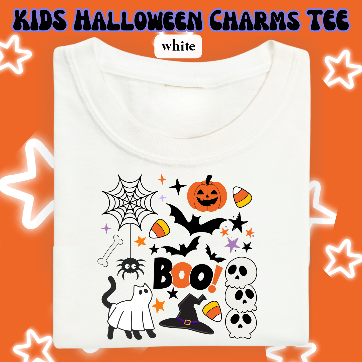 the KIDS HALLOWEEN CHARMS tee