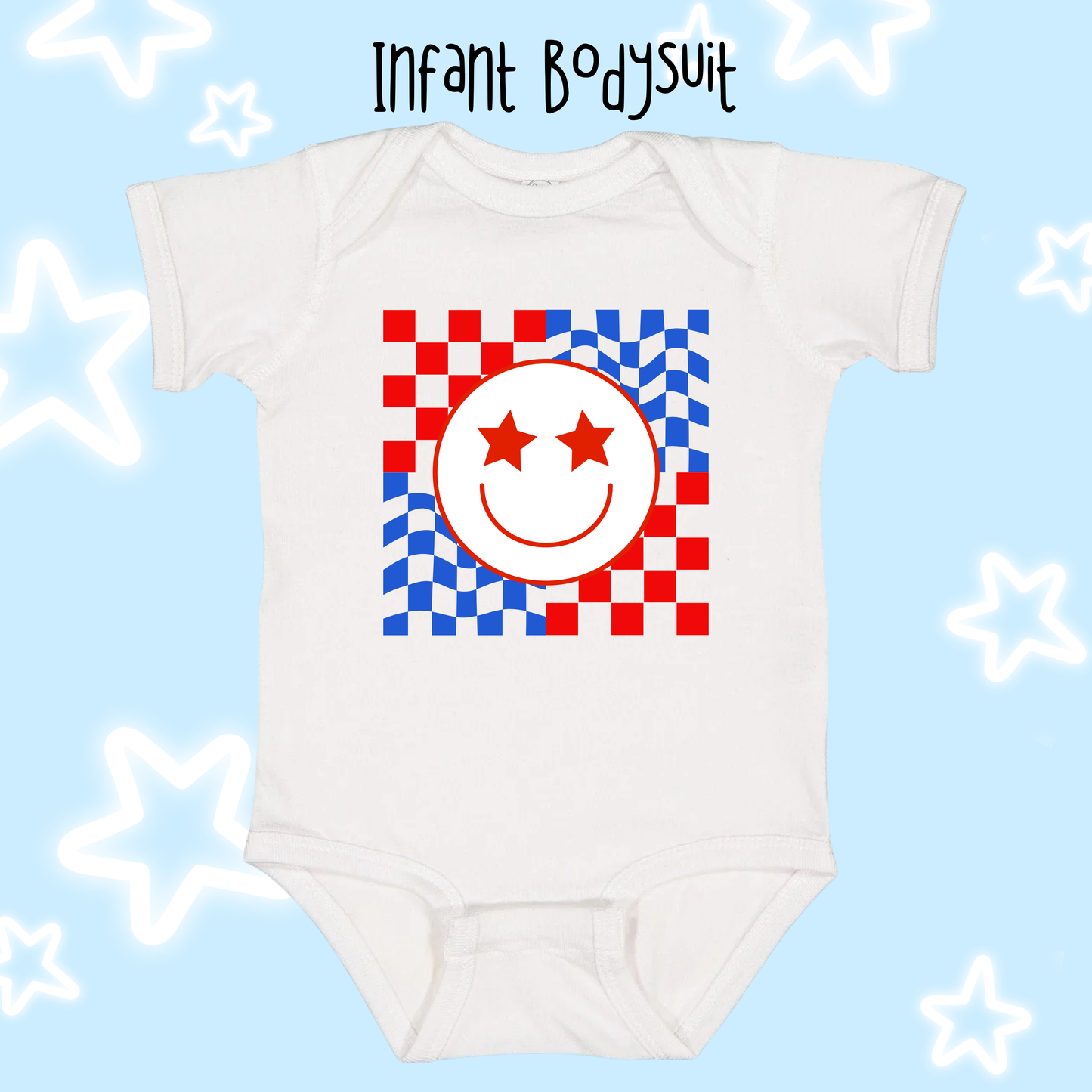 the INFANT STARRY-EYED SMILEY bodysuit