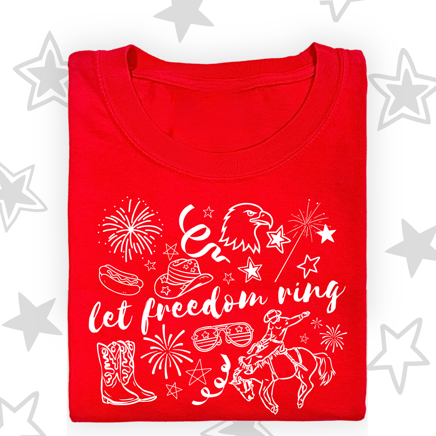 the BOYS LET FREEDOM RING tee