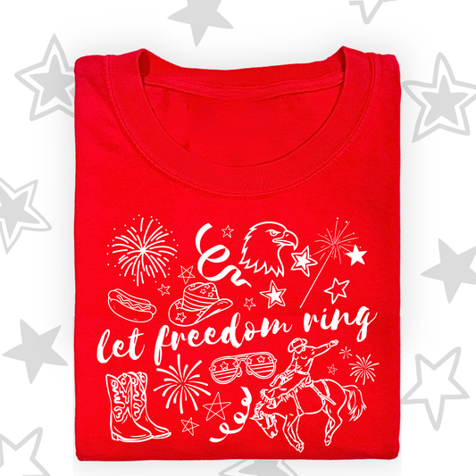 the BOYS LET FREEDOM RING tee