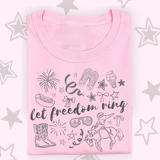the KIDS GIRLY LET FREEDOM RING tee
