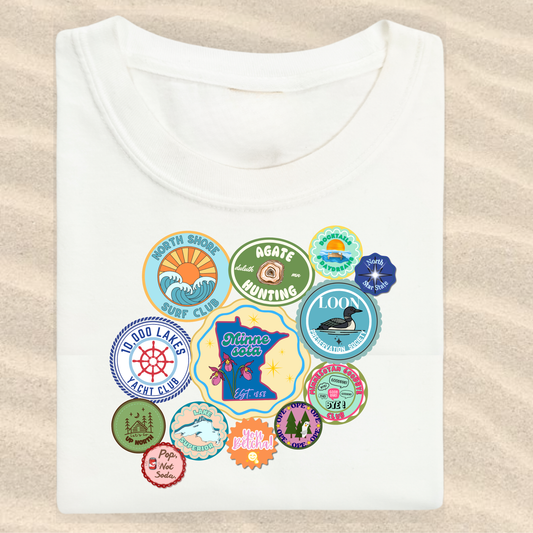the ADULT MN SUMMER STICKER tee
