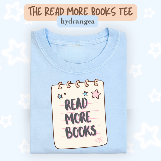 the READ MORE BOOKS tee