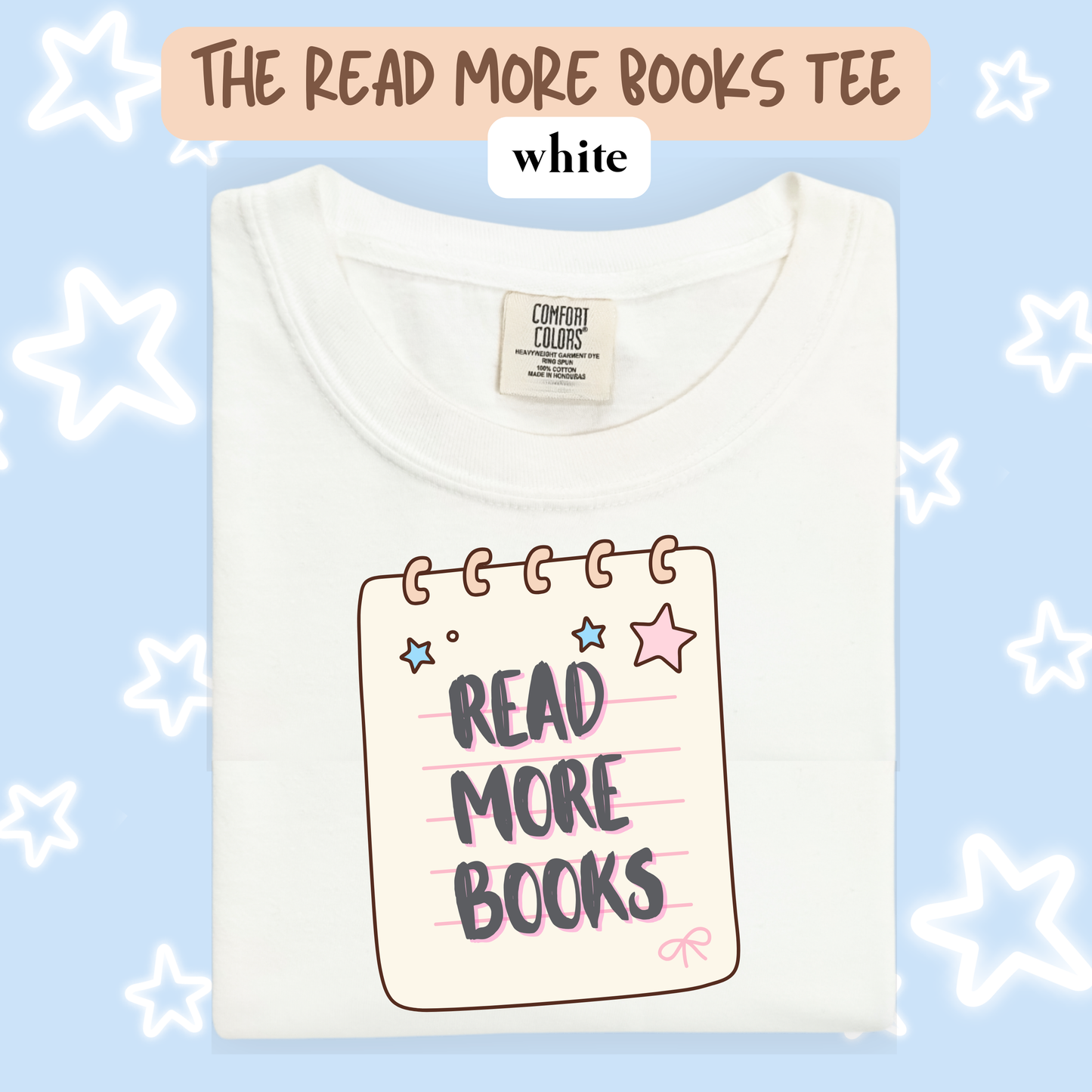 the READ MORE BOOKS tee