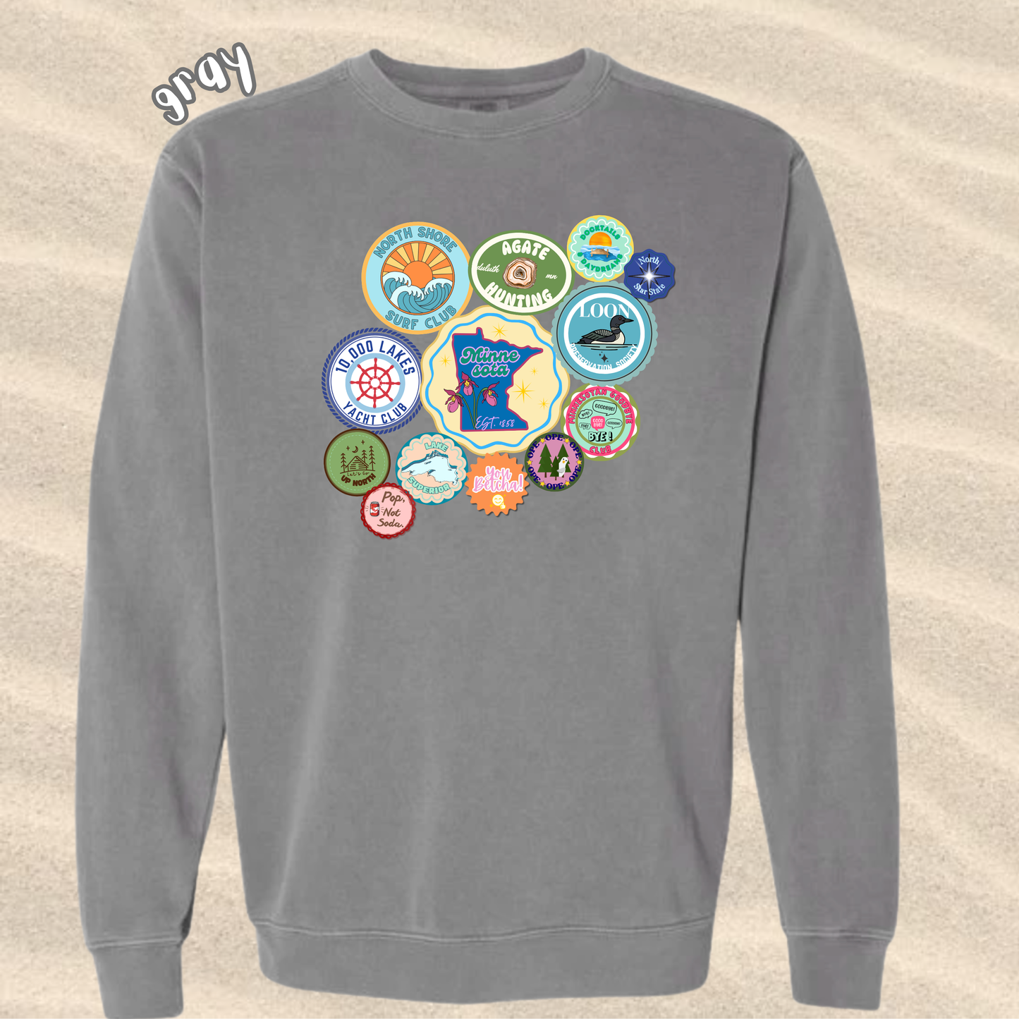 the ADULT MN SUMMER STICKER crewneck